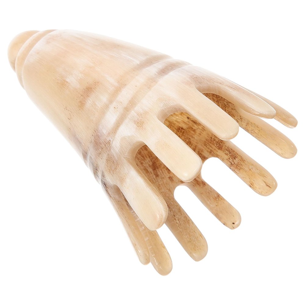 NOLITOY Natural Horn Comb Ox Horn Comb Massager Guasha Tool for Scalp & Neck Hair Cleaning Comb Heads Massage Tool Jade Face Scraper Scalp Massage Comb Massage Brush Horns White Skull