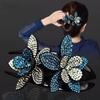 10 Pcs Double Flower Rhinestone Hair Clips fancy decorative hair clip hair accessories for women crystal hair barrettes hair decorations women thick hair view 4