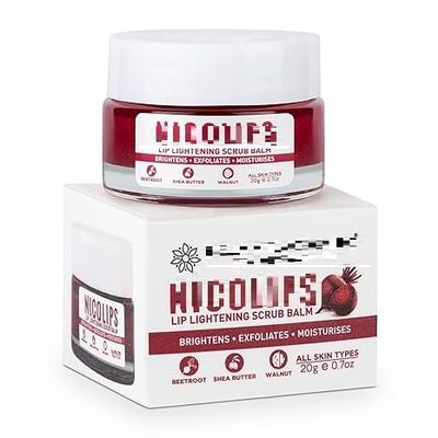 PUB Organic NicoLips Lip Scrub Balm Brightening Dark Lips for Men and Women Dry Lips/Smoker/Chapped Lip & Lipstick Stains Removal Lipcare, 20 g