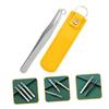 NOLITOY 1set Nose Hair Tweezers Ergonomic Stainless Steel Nose Hair Clipper Round Design for Trimming Lightweight Reusable Tool Yellow Case view 2