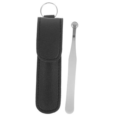 NOLITOY 1 Set Multi-Function Nasal Hair Trimmer Leather Case Portable Stainless Steel Nose Hair Clip for Men Precision Tweezers Grooming Easy to Use and Store