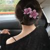 15 PCS Double Flower Rhinestone Hair Clip Elegant hair Accessories Long Hair Adult Hair Jewelry For Women Crystal Thick Hairpin view 2