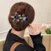 15 PCS Double Flower Rhinestone Hair Clip Elegant hair Accessories Long Hair Adult Hair Jewelry For Women Crystal Thick Hairpin view 4
