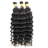 XISHIHONGYAN Bulk Human Hair Deep Curly - 3 Bundles (150g) Weft-Free Seamless for Box & Boho Knotless Braids 18 Inch Natural Black view 2