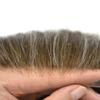 Toupee for Men Full French Lace Human Hair System For Men Bleached Knots Mens Hair Replacement System Breathable Full Lace Hairpiece7"X9"#520 Medium Light Brown with 20% gray-100% density view 3