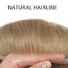 Toupee for Men Full French Lace Human Hair System For Men Bleached Knots Mens Hair Replacement System Breathable Full Lace Hairpiece8"X10"#20 Light Ash Blonde-120% density view 3