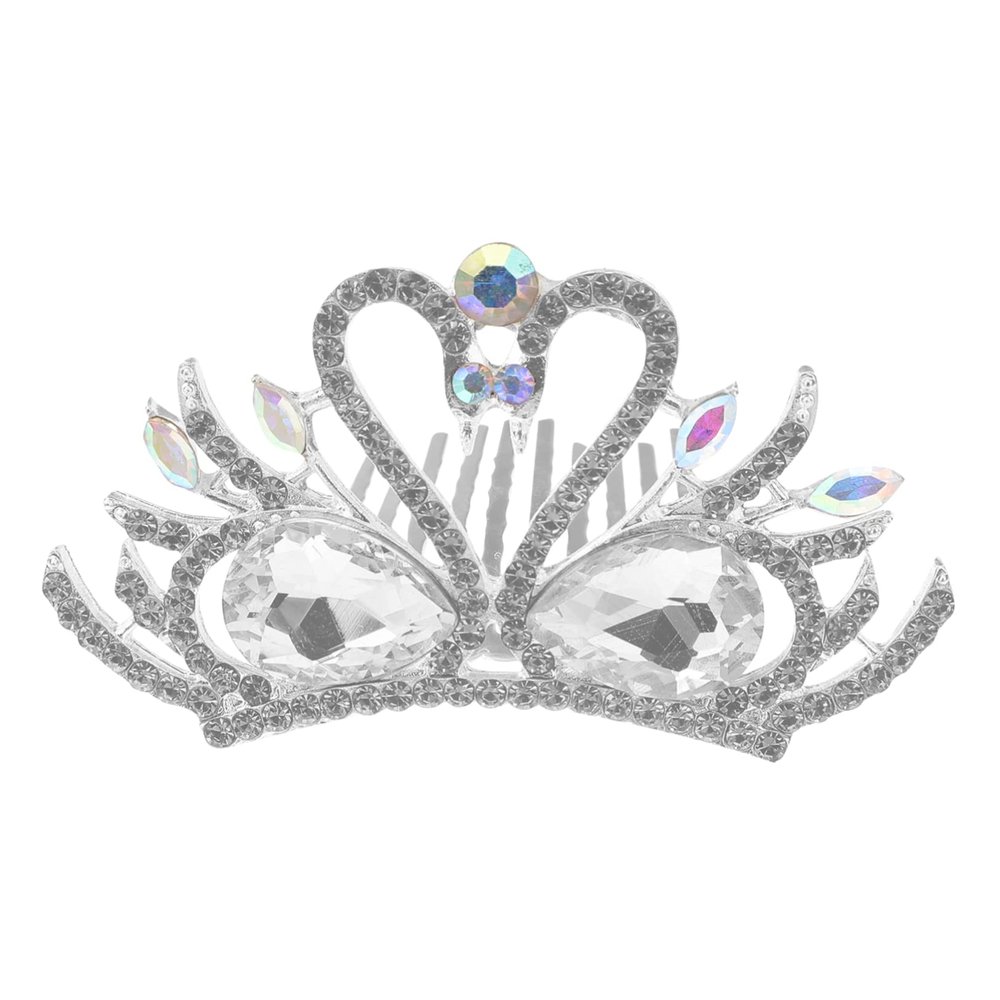Beatifufu Bridal Swan Crown Alloy Tiara for Women Wedding Bride Jewelry Lightweight Elegant Headpiece with Sturdy Structure and Detailed Workmanship Stylish Side Comb Hair Accessory