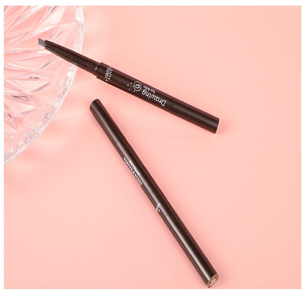 NinthAvenue Basics Head Eyebrow pencil female natural not easy smudgeon thrush beginners rotary automatic triangle double head eyebrow pencil waterproof (05 Dark coffee)