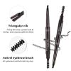 NinthAvenue Basics Head Eyebrow pencil female natural not easy smudgeon thrush beginners rotary automatic triangle double head eyebrow pencil waterproof (05 Dark coffee) view 4
