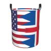 America Iceland Friendship Flag Circular Hamper Lasting Organization Bedroom Bathroom Dcor view 2