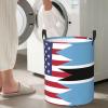 America Botswana Friendship Flag Circular Hamper Lasting Organization Bedroom Bathroom Dcor view 1