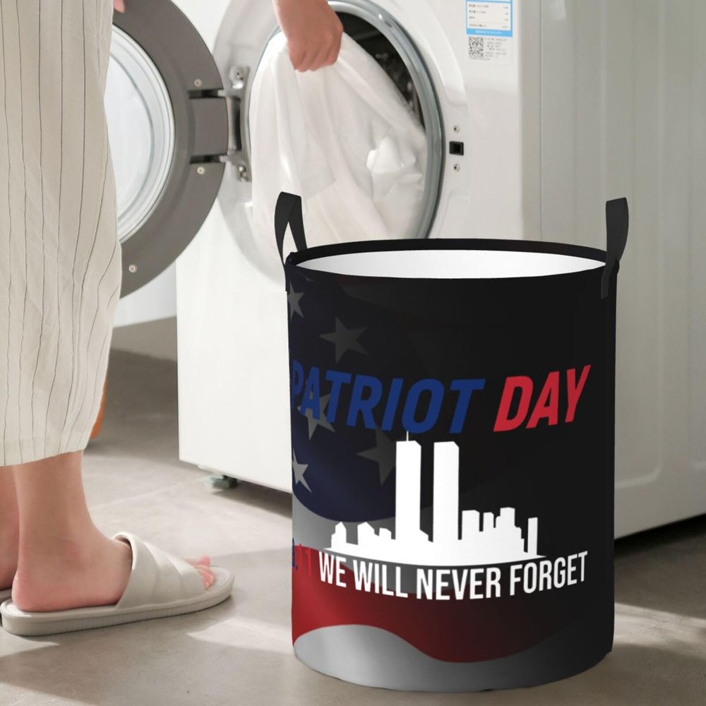 911 Patriot Day Never Forget 911 Circular Hamper Lasting Organization Bedroom Bathroom Dcor