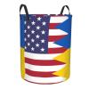 America Ukraine Friendship Flag Circular Hamper Lasting Organization Bedroom Bathroom Dcor view 3