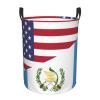 America Guatemala Friendship Flag Circular Hamper Lasting Organization Bedroom Bathroom Dcor view 2