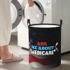 Ask Me About Medicare Circular Hamper Lasting Organization Bedroom Bathroom Dcor view 1
