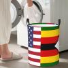 America Zimbabwe Friendship Flag Circular Hamper Lasting Organization Bedroom Bathroom Dcor view 1