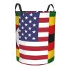 America Zimbabwe Friendship Flag Circular Hamper Lasting Organization Bedroom Bathroom Dcor view 3