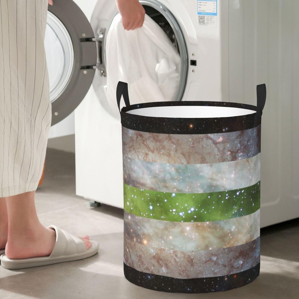 Agender Galaxy Pride Flag Lgbtq Circular Hamper Lasting Organization Bedroom Bathroom Dcor