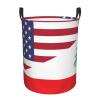 America Lebanon Friendship Flag Circular Hamper Lasting Organization Bedroom Bathroom Dcor view 2