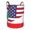 America Lebanon Friendship Flag Circular Hamper Lasting Organization Bedroom Bathroom Dcor view 3