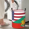 America Bulgaria Friendship Flag Circular Hamper Lasting Organization Bedroom Bathroom Dcor view 1