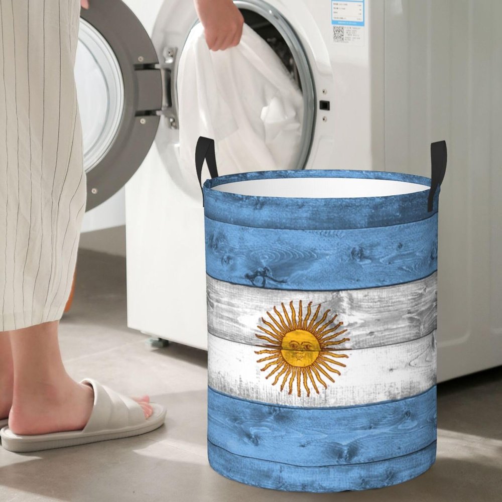 Argentina Flag Circular Hamper Lasting Organization Bedroom Bathroom Dcor