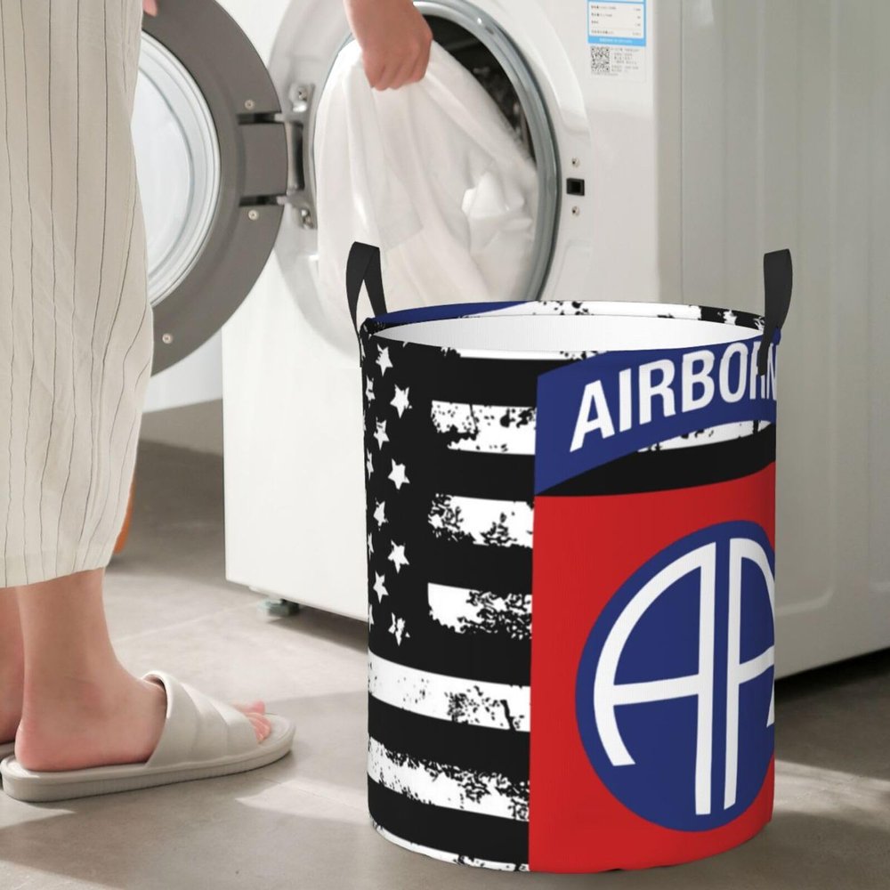 82nd Airborne Division Circular Hamper Lasting Organization Bedroom Bathroom Dcor
