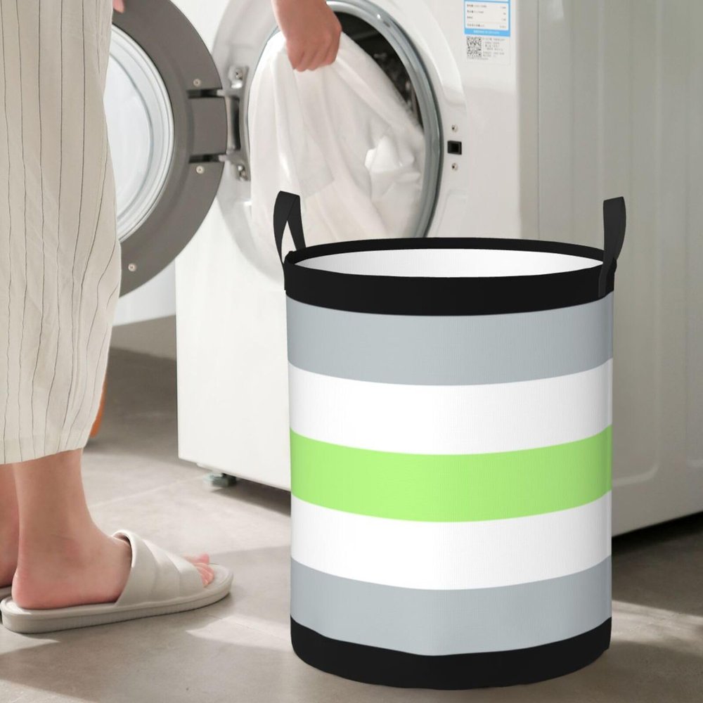 Agender Pride Flag Lgbtq Circular Hamper Lasting Organization Bedroom Bathroom Dcor