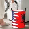 America Albania Friendship Flag Circular Hamper Lasting Organization Bedroom Bathroom Dcor view 1