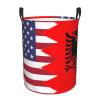America Albania Friendship Flag Circular Hamper Lasting Organization Bedroom Bathroom Dcor view 2