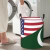 America Pakistan Friendship Flag Circular Hamper Lasting Organization Bedroom Bathroom Dcor view 1