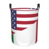 America Italy Friendship Flag Circular Hamper Lasting Organization Bedroom Bathroom Dcor view 2
