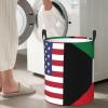 America Kuwait Friendship Flag Circular Hamper Lasting Organization Bedroom Bathroom Dcor view 1