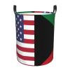 America Kuwait Friendship Flag Circular Hamper Lasting Organization Bedroom Bathroom Dcor view 2