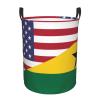 America Ghana Friendship Flag Circular Hamper Lasting Organization Bedroom Bathroom Dcor view 2