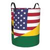 America Ghana Friendship Flag Circular Hamper Lasting Organization Bedroom Bathroom Dcor view 3