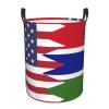 America Gambia Friendship Flag Circular Hamper Lasting Organization Bedroom Bathroom Dcor view 2