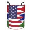 America Gambia Friendship Flag Circular Hamper Lasting Organization Bedroom Bathroom Dcor view 3
