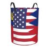 America Liechtenstein Friendship Flag Circular Hamper Lasting Organization Bedroom Bathroom Dcor view 3