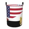 America Egypt Friendship Flag Circular Hamper Lasting Organization Bedroom Bathroom Dcor view 2