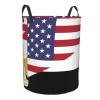 America Egypt Friendship Flag Circular Hamper Lasting Organization Bedroom Bathroom Dcor view 3