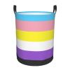 Trans Nonbinary Pride Flag Lgbtq Circular Hamper Lasting Organization Bedroom Bathroom Dcor view 2