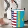 America Kazakhstan Friendship Flag Circular Hamper Lasting Organization Bedroom Bathroom Dcor view 1