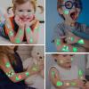 10 Mixed kids Temporary Tattoos, Glow mixed style cartoon Glow in the dark Tattoo, fake tattoo body face sticker design decoration, unicorn mermaid shark animal dinosaur favorite supplies gift view 3