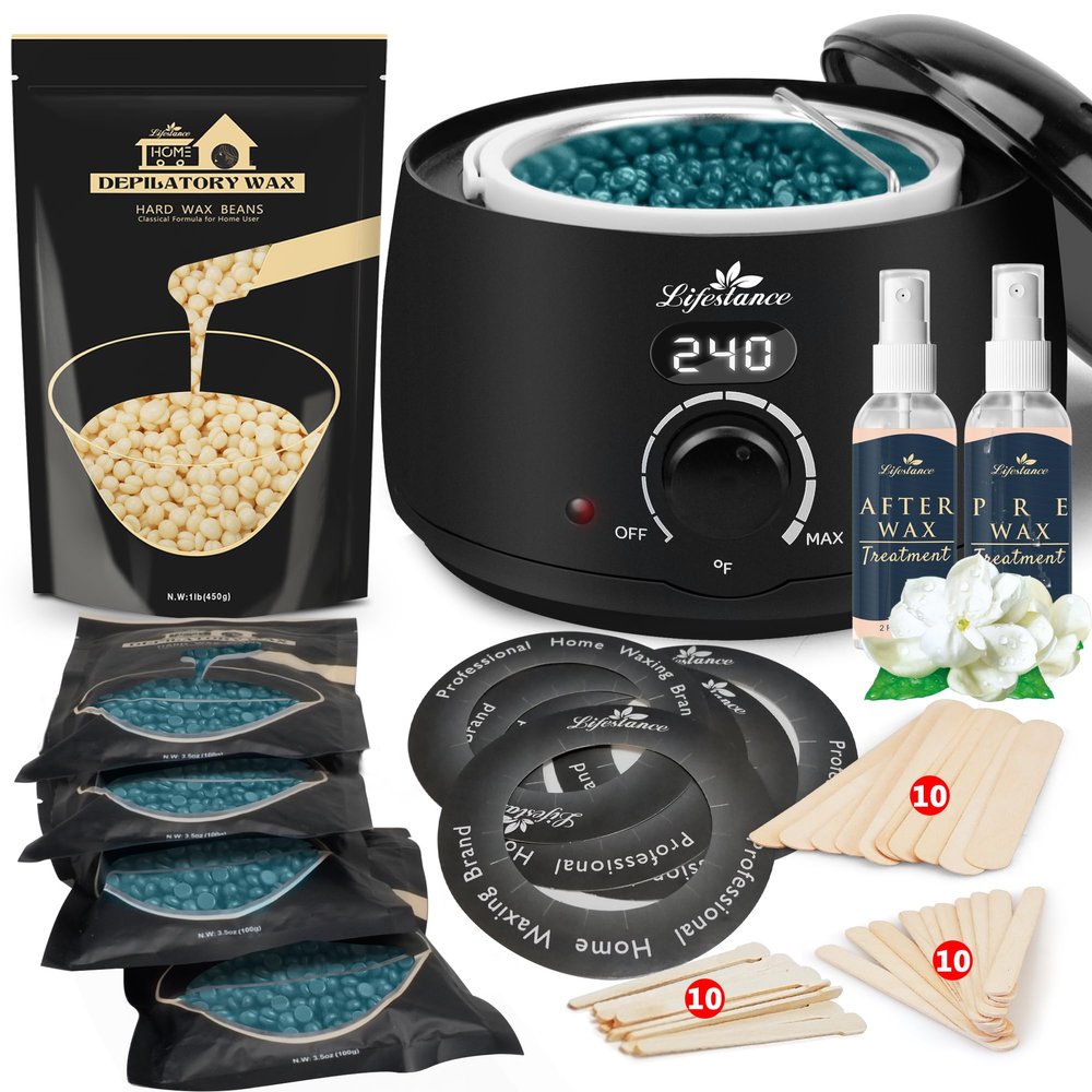 Lifestance L2 Digital Wax Warmer Hair Removal Kit + 1LB Cream Wax Beads