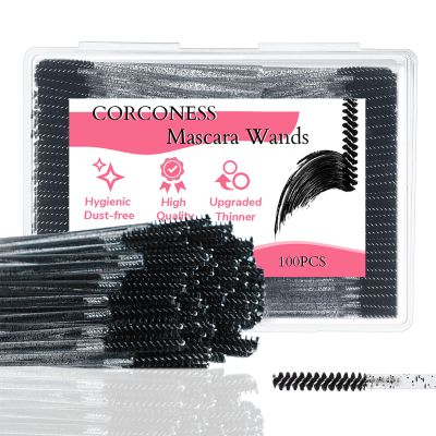 Corconess 100Pcs Mini Spoolies For Eyelash Extensions,Disposable Lash Spoolies Micro Eyebrow Brush Eyelash Spoolies Mascara Wands Lash Tech Supplies