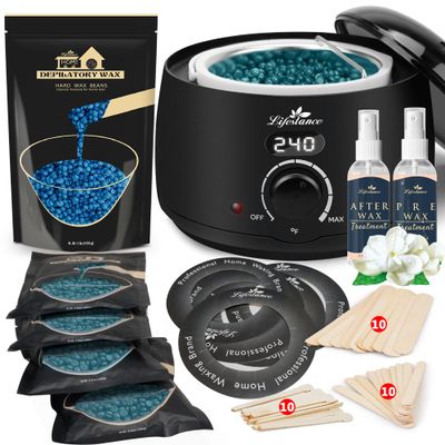 Lifestance L2 Digital Wax Warmer Hair Removal Kit + 1LB Chamomile Wax Beads