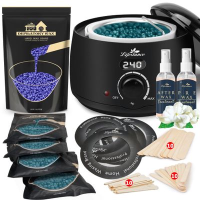 Lifestance L2 Digital Wax Warmer Hair Removal Kit + 1LB Lavender Wax Beads