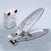 Nail Clippers for Men, Toenail Clippers for Thick Nails, Heavy Duty Stainless Steel, Ultra Sharp and Anti-Splash, with Nail File and Keychain Leather Case, Silver view 2