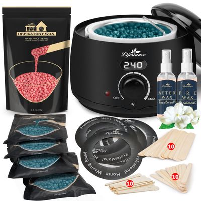 Lifestance L2 Digital Wax Warmer Hair Removal Kit + 1LB Rose Wax Beads